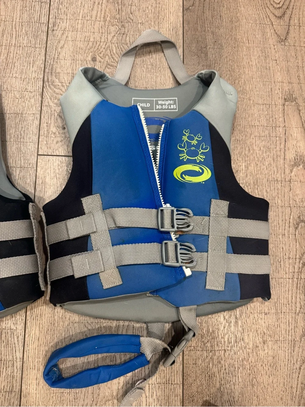 Children's Blue Safety Swim Vest with Adjustable Straps